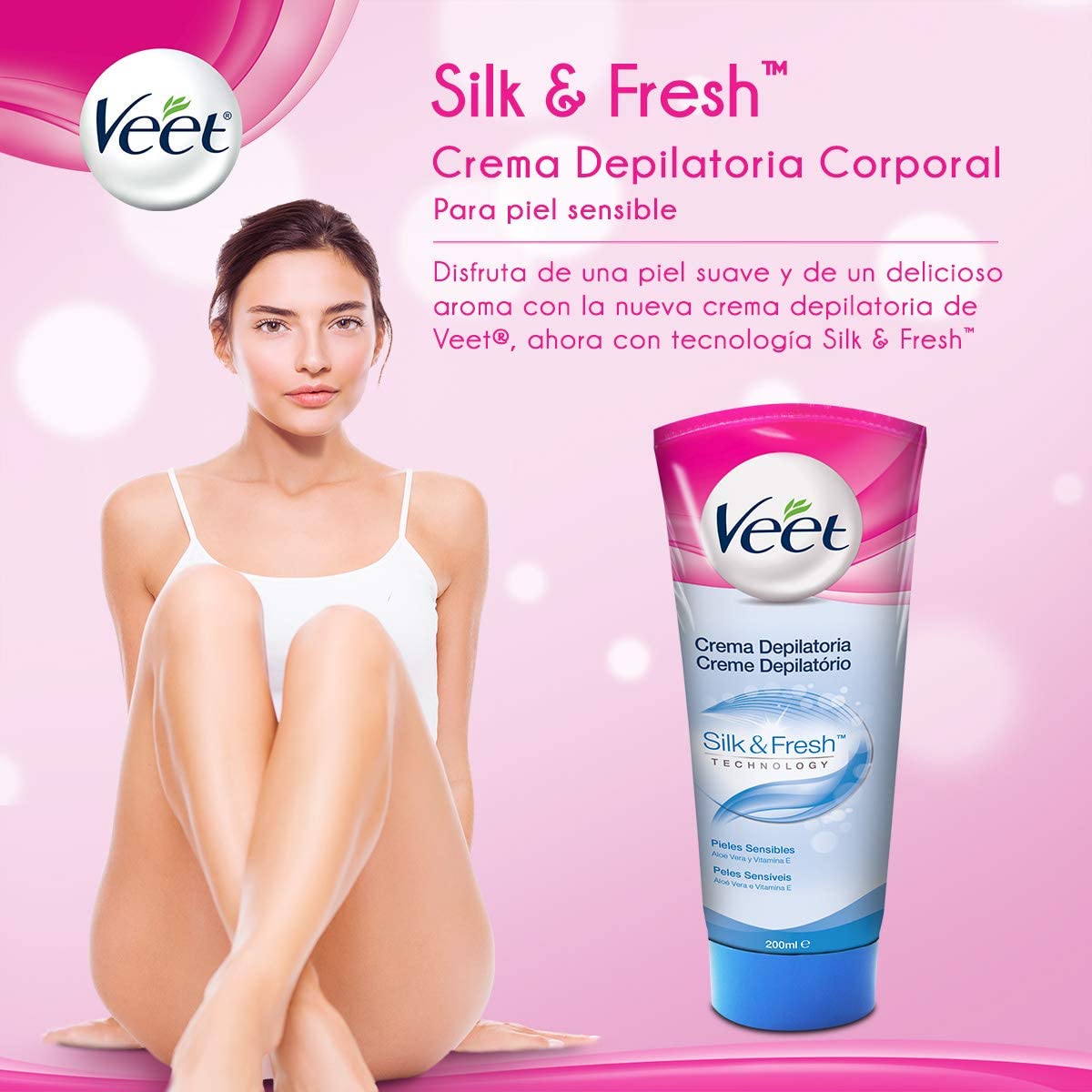 Selección de veet crema depilatoria corporal silk fresh pieles sensibles para comprar